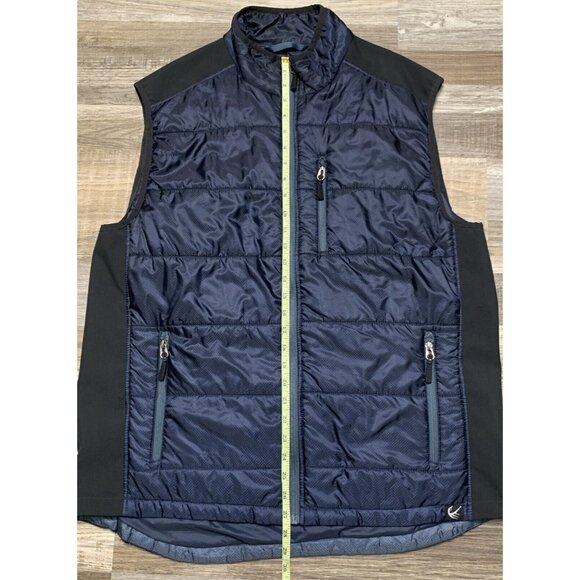 Legendary Anglers Mens XL Topwater Navy Blue Quilted Puffer Vest Zipper Pockets - Picture 12 of 13